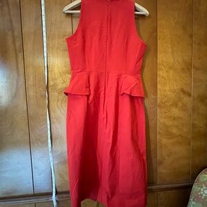 Red Banana Republic dress, pencil skirt with peplum